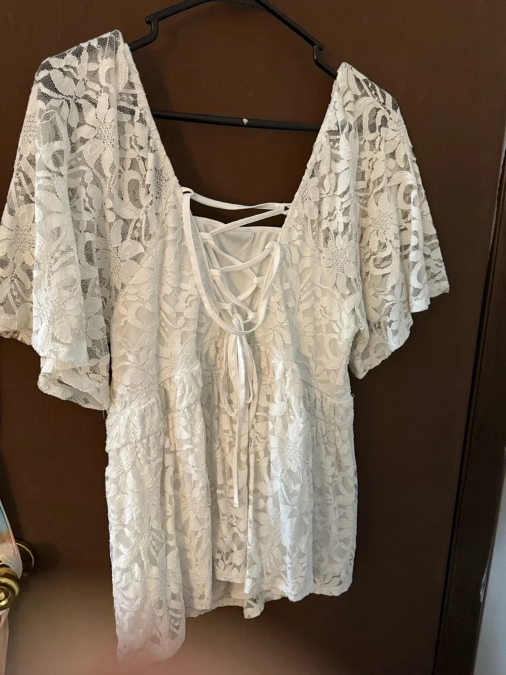 torrid Ivory Lace Peplum Blouse - Picture 3 of 3